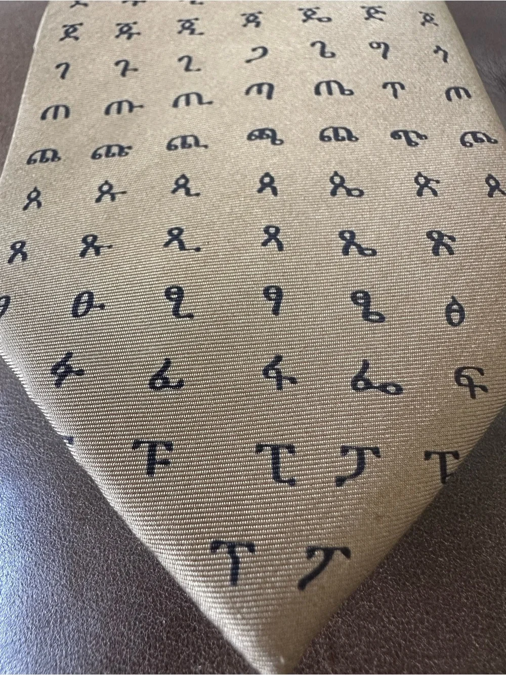 Habesha Amharic Ge’ez Fidel Alphabet Script Men's Silk Tie